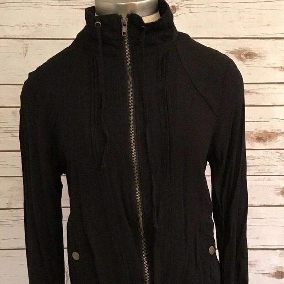La Hearts Tops - LA HEARTS Women Long Sleeve Open Front Zip-Up Black Casual Shirt Top Size Medium